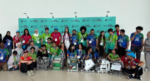 Students Compete—and Cooperate—in FIRST Global Robotics Challenge